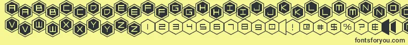 hexgonstag2 Font – Black Fonts on Yellow Background