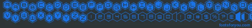 hexgonstag2 Font – Blue Fonts on Black Background