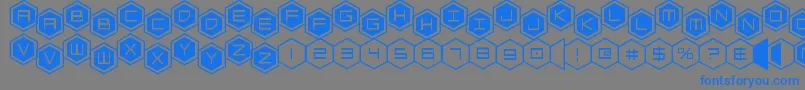 フォントhexgonstag2 – 灰色の背景に青い文字