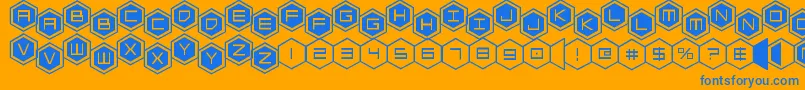 hexgonstag2 Font – Blue Fonts on Orange Background