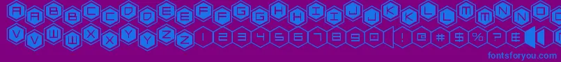 hexgonstag2 Font – Blue Fonts on Purple Background