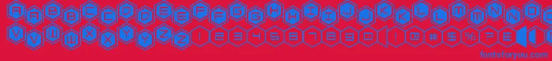 hexgonstag2 Font – Blue Fonts on Red Background