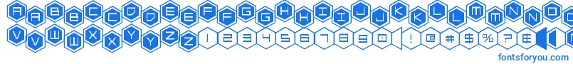 hexgonstag2-Schriftart – Blaue Schriften auf weißem Hintergrund