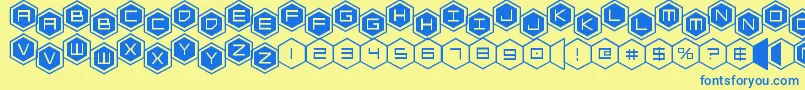 hexgonstag2 Font – Blue Fonts on Yellow Background