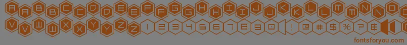 Шрифт hexgonstag2 – коричневые шрифты на сером фоне