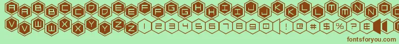 hexgonstag2 Font – Brown Fonts on Green Background