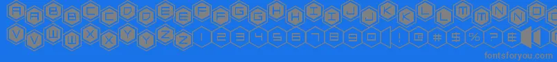 hexgonstag2 Font – Gray Fonts on Blue Background