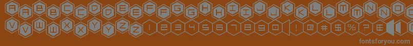 hexgonstag2 Font – Gray Fonts on Brown Background