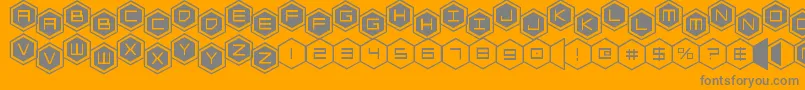 hexgonstag2 Font – Gray Fonts on Orange Background