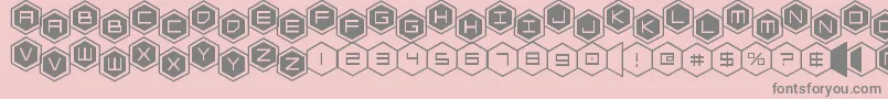 hexgonstag2 Font – Gray Fonts on Pink Background