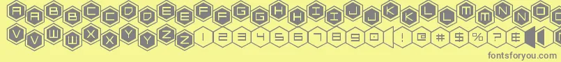 hexgonstag2 Font – Gray Fonts on Yellow Background