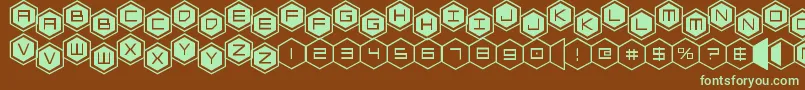 Шрифт hexgonstag2 – зелёные шрифты на коричневом фоне