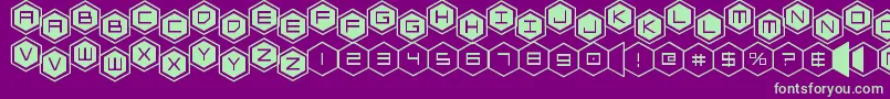 hexgonstag2 Font – Green Fonts on Purple Background