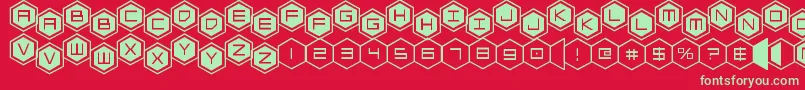 hexgonstag2 Font – Green Fonts on Red Background