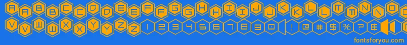 hexgonstag2 Font – Orange Fonts on Blue Background