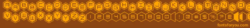 hexgonstag2 Font – Orange Fonts on Brown Background