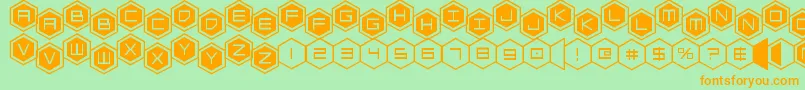 hexgonstag2 Font – Orange Fonts on Green Background