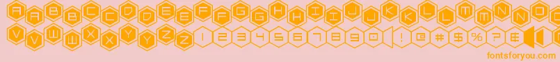 hexgonstag2 Font – Orange Fonts on Pink Background