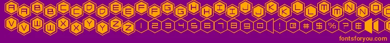 hexgonstag2 Font – Orange Fonts on Purple Background