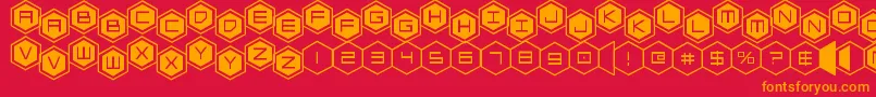 hexgonstag2 Font – Orange Fonts on Red Background