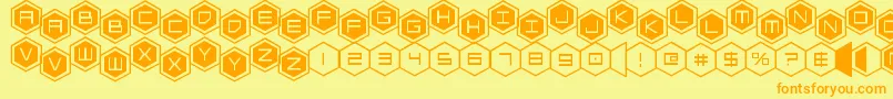 hexgonstag2 Font – Orange Fonts on Yellow Background