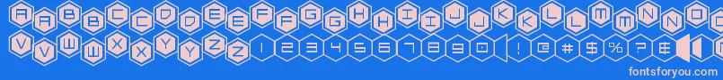 hexgonstag2 Font – Pink Fonts on Blue Background
