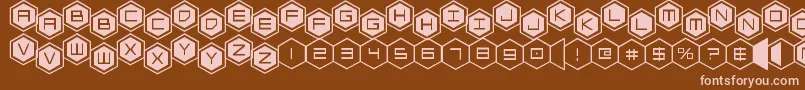 hexgonstag2 Font – Pink Fonts on Brown Background