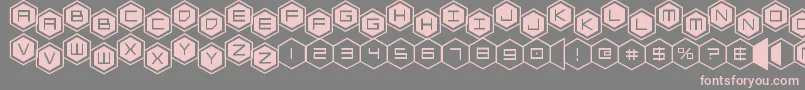 hexgonstag2-Schriftart – Rosa Schriften auf grauem Hintergrund