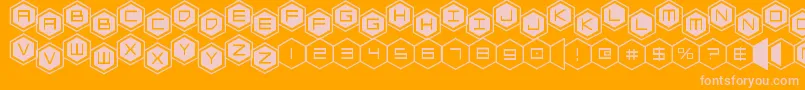 hexgonstag2 Font – Pink Fonts on Orange Background