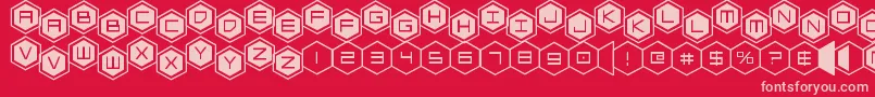 hexgonstag2 Font – Pink Fonts on Red Background