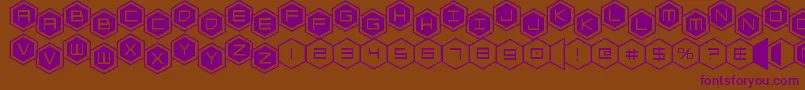 フォントhexgonstag2 – 紫色のフォント、茶色の背景