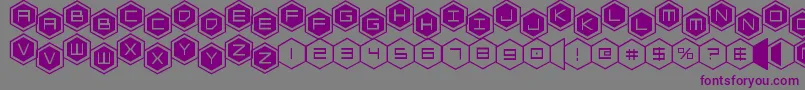 hexgonstag2-fontti – violetit fontit harmaalla taustalla