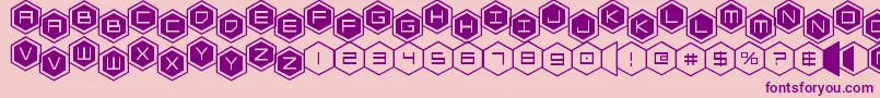 hexgonstag2 Font – Purple Fonts on Pink Background