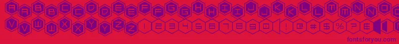 hexgonstag2 Font – Purple Fonts on Red Background