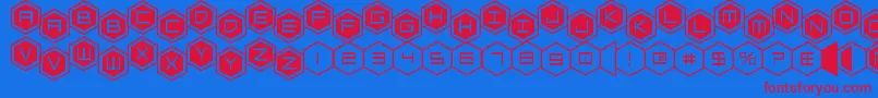hexgonstag2 Font – Red Fonts on Blue Background