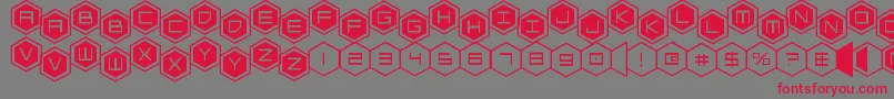 hexgonstag2 Font – Red Fonts on Gray Background