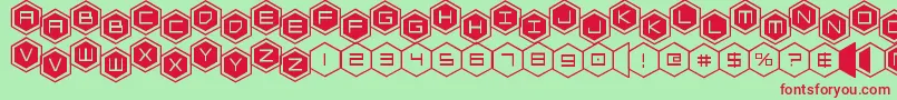 Шрифт hexgonstag2 – красные шрифты на зелёном фоне