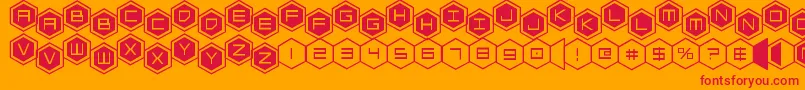 hexgonstag2 Font – Red Fonts on Orange Background