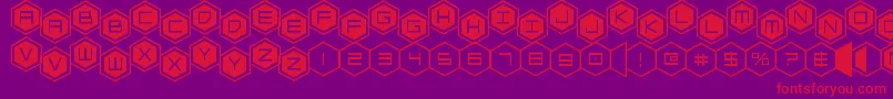 hexgonstag2 Font – Red Fonts on Purple Background