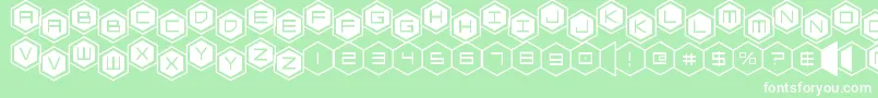 hexgonstag2 Font – White Fonts on Green Background