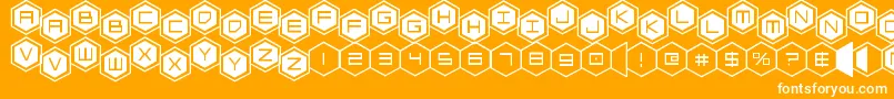 hexgonstag2 Font – White Fonts on Orange Background