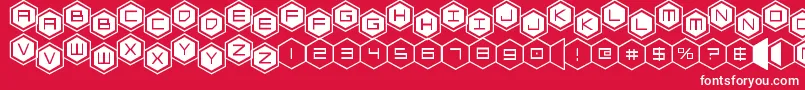 hexgonstag2 Font – White Fonts on Red Background