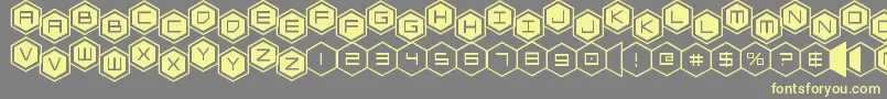 hexgonstag2 Font – Yellow Fonts on Gray Background