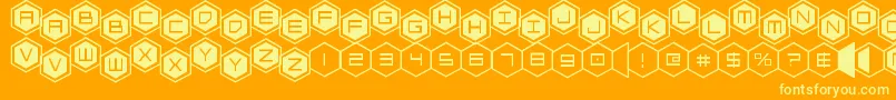 hexgonstag2 Font – Yellow Fonts on Orange Background