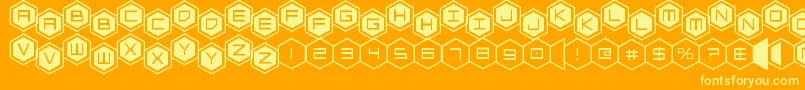 Fonte hexgonstag2 – fontes amarelas em um fundo laranja