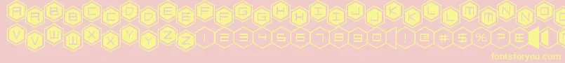 hexgonstag2 Font – Yellow Fonts on Pink Background