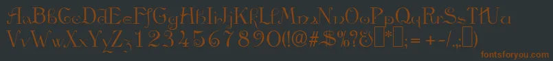 A780DecoRegular-fontti – ruskeat fontit mustalla taustalla