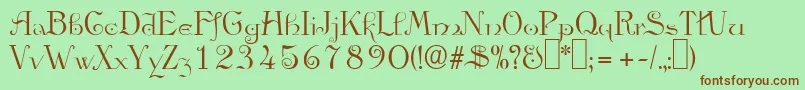 A780DecoRegular Font – Brown Fonts on Green Background