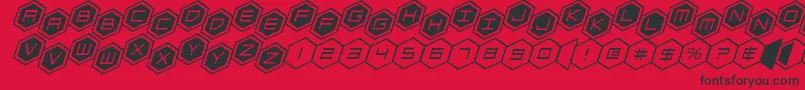 hexgonstag2ital Font – Black Fonts on Red Background