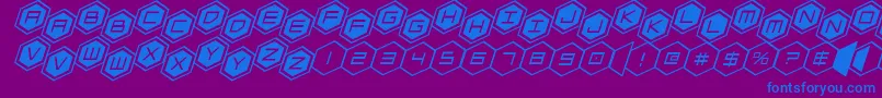 hexgonstag2ital Font – Blue Fonts on Purple Background